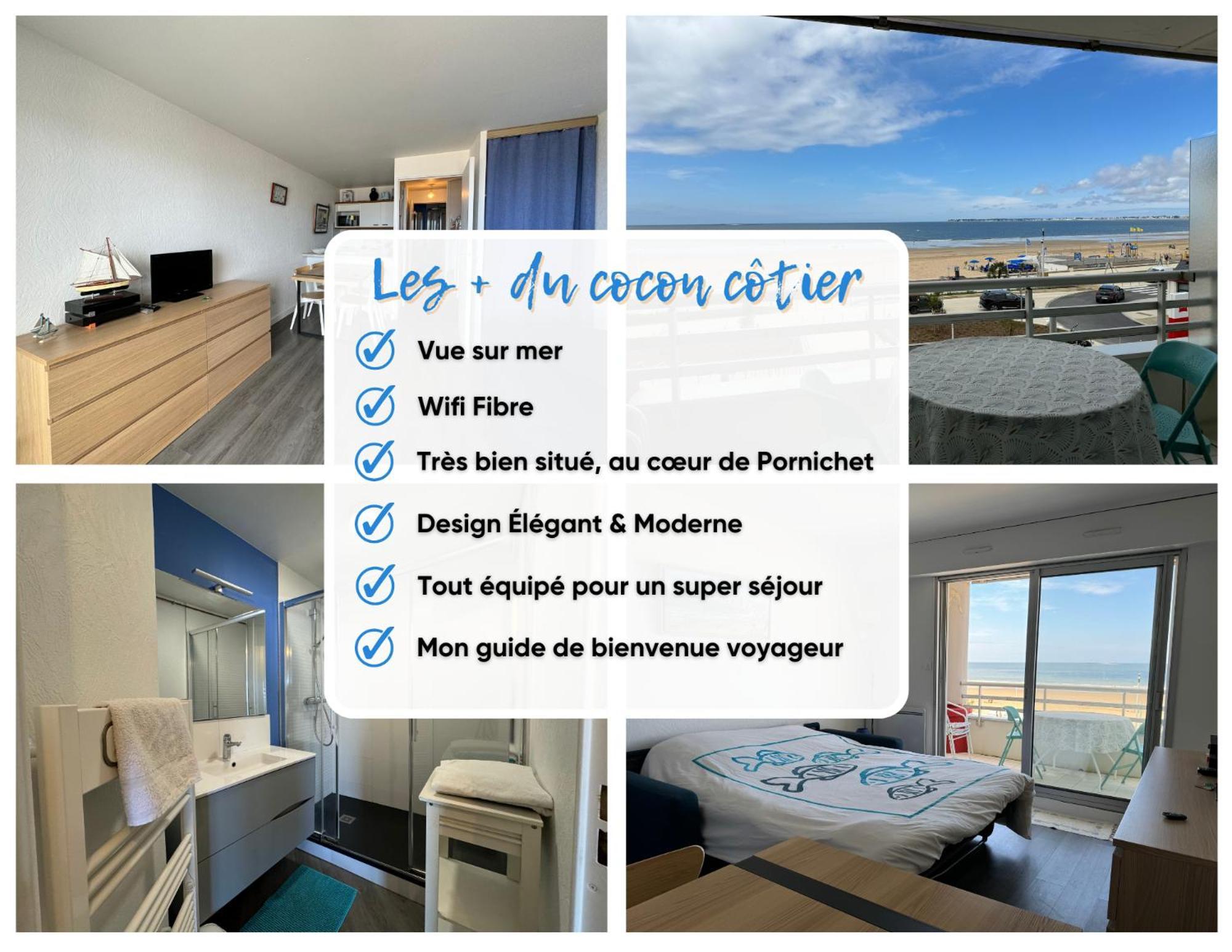 Cocon Cotier - Vue Sur Mer - Parking - Proche De La Thalasso - Terrasse بورنيشّيه المظهر الخارجي الصورة